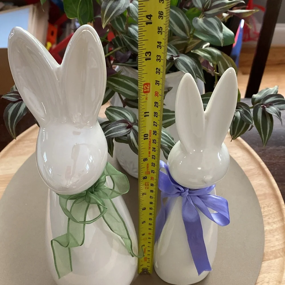 Set of 2 ceramic bunnies - Picture 7 of 8